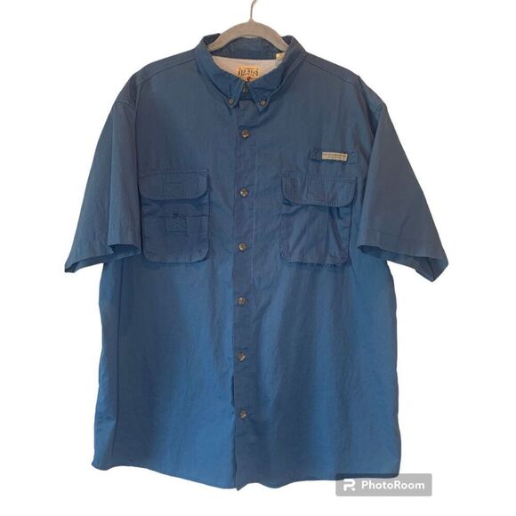 Redhead Men's 2XL Vented Short Sleeve Blue Shirt Hook and Loop Pockets - Picture 1 of 6